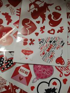 lot 1197 image: Valentines day window clings stickers