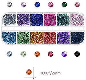 lot 1208 image: Flat Back SharpHalf round Rhinestone Multicolor Crystal Gem for Nail Decoration Craft DIY Facial Make Up