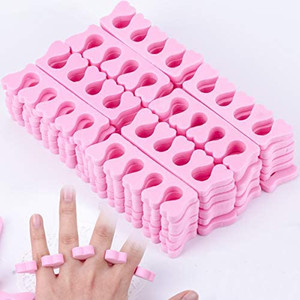lot 1212 image: 50pcs Soft Foam Sponge Toe Separators Finger Dividers Soft Sponge Finger Divider Spacer Nail Art Manicure Pedicure Tools Gel Polish Coating Painting Pedicure Manicure Accessories Tools purple not pink