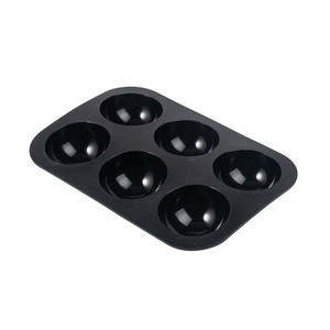 lot 1217 image: &J 6 Cavity Semi Sphere Silicone Mold For Chocolate, Cake, Jelly, Pudding, Round Shape Half Candy Mold, Non Stick, BPA Free Silicone(Black, 3 Pack) mini sized