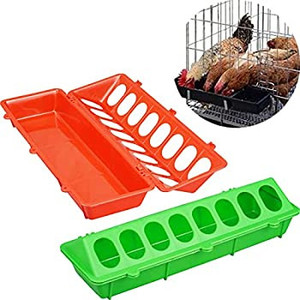 lot 1234 image: Plastic Chicken Feeders, Small Plastic Poultry Feeder, Poultry Feeder Tray with Holes Poultry Feeder Tray for Poultry Farm Chicken Feeder Tool