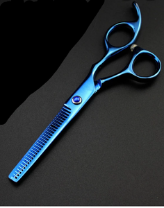 lot 1237 image: Titanium Hand Blue Hair Thinning Shears