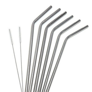 lot 1238 image: Stainless Steel Drinking Straws, Fits Ozark Trail 20 Ounce Tumbler - Strong Reusable Eco Friendly, Set of 6 with 2 Cleaning Brushes bonus includes 6 straight as well