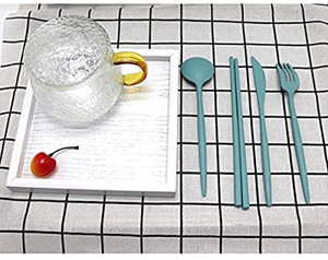 lot 1244 image: Portable Utensil Sets, Eco-Friendly Healthy Wheat Straw Cutlery, Biodegradable Fork Spoon Set, for Travel, Picnic, Camping, Students, Daily Use