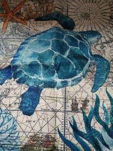 lot 1268 image: 2 pack sea turtle nautical throw pillow cover 18x18 inches