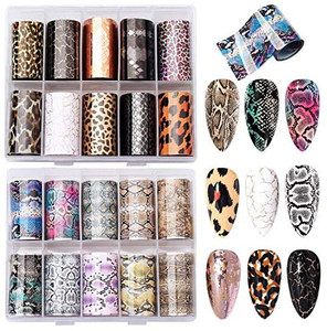 lot 1274 image: Roll Animal Print Nail Foil Transfer Sticker,Snake Leopard Skin Nail Art Transfer Decals,Colorful Holographic Transfer Foils for Women Girl Nail Design Decoration varies from stock photo