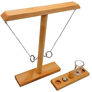lot 1294 image: Hook and Ring Toss Game for Kids and Adults, Assembly Required - Table Top Toy Indoor and Outdoor, Family and Bar Games, 2 Players, Gifts for Men