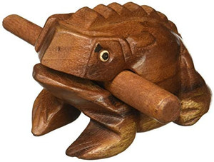 lot 1351 image: Deluxe Medium 4 Wood Frog Guiro Rasp - Musical Instrument Tone Block