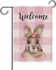 lot 8511 image: Welcome Easter Bunny Garden Flag for Outside,  different design see pics