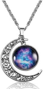 lot 8518 image: Crescent Moon Pendant Necklaces Jewelry for Women Teen Girls 18 inch  different circle see last pics