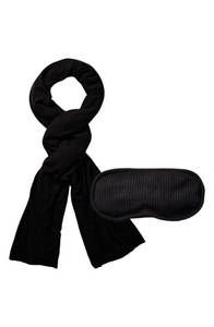 lot 8526 image: E Marie Travel Blanket and Eye Mask in Black at Nordstrom