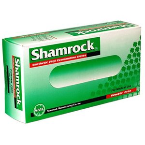 lot 8533 image: Shamrock Synthetic Vinyl Powder Free Examination Gloves, Medium, 100 Count