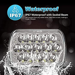 lot 8554 image: Rectangle H6054 LED Headlights 5x7 7x6 Headlamp HiLow Sealed Beam H4 9003 Plug 6054 H5054 Compatible with S10 Blazer Express VanWrangler YJ XJ Cherokee Truck Van 1 pc