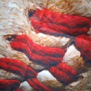 lot 8578 image: HOODED BEACH TOWEL  BASEBALL STICHES
