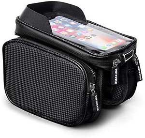 lot 8581 image: Bike Phone Front Frame Bag Bicycle Bag Mountain Bike Accessories for Adult Bikes Handlebar Bag Waterproof Bike Phone Holder with Touch Screen Holder Case for X XR XS Plus 6.8 Phone different brand bonus comes with a repair kit see pics for design