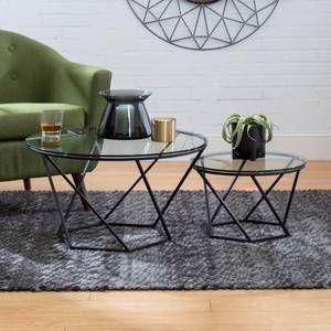 lot 2847 image: Modern Nesting Glass Top Coffee Table Set