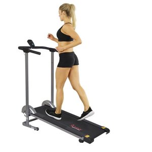 lot 2865 image: Sunny Health &amp Fitness Foldable Manual Walking Treadmill