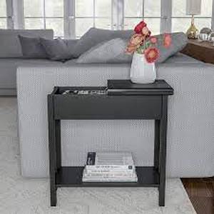 lot 3074 image: End Table w Flip-Up Storage