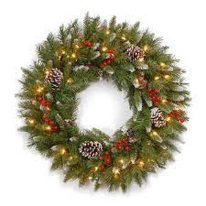 lot 3077 image: National Tree Company Pre-Lit Wreath