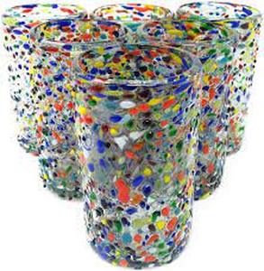 lot 3124 image: Hand Blown Mexican Drinking Glasses&nbsp(SET OF 6)