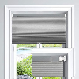lot 4261 image: LazBlinds Cordless Cellular Shades No Tools No Drill Light Filtering Cellular Blinds for Window - 21W x 64H, Dove Grey