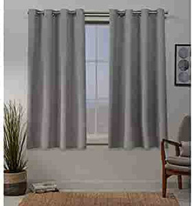 lot 4294 image: Exclusive Home Curtains EH7980-15 2-63G Sateen Twill Woven Blackout Grommet Top Curtain Panel Pair, 52x63, Veridian Grey