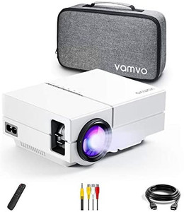 lot 4304 image: Vamvo Movie Projector, Portable Projector with Dolby Digital Plus Support 1080P 200 Display, Compatible with Fire TV StickPS4, Video Outdoor Projector for Phone with HDMI, VGA, SDTF, AV, USB and RC