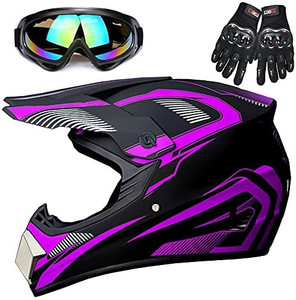 lot 4305 image: Youth Off-Road Motorcycle Helmets,Childrens Helmets for Off-Road Motorcross and Mountain Bikes,Comfortable and Light Weight, DOT Quality Certification,Purple, S