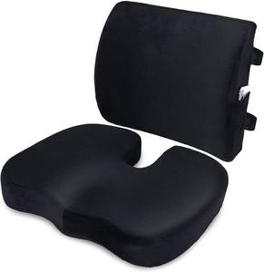 lot 4315 image: Coccyx Orthopedic Seat Cushion and Lumbar Support Pillow for Office Chair Memory Foam Car Seat Cushion with Washable Cover Ergonomic Desk Chair Cushion for Tailbone, Lower Back Pain, Sciatica Relief