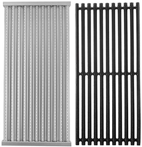 lot 4323 image: PETKAO Stamped Emitter and Cast Iron Grill Grate Replacement Kit for Charbroil 463242516, 463242515, 466242515, 466242615, 463243016, 463367516, 463367016, 466242516, 466242616, 463346017
