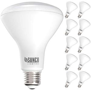 lot 4324 image: Sunco Lighting 10 Pack BR30 LED Bulbs, Indoor Flood Lights 11W Equivalent 65W, 6000K Daylight Deluxe, 850 LM, E26 Base, 25,000 Lifetime Hours, Interior Dimmable Recessed Can Light Bulbs - UL