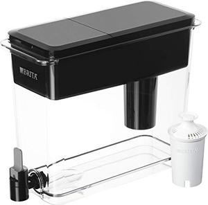 lot 4328 image: Brita Extra Large 18 Cup Filtered Water Dispenser with 1 Standard Filter, Made without BPA, UltraMax, Black