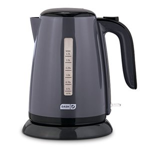 lot 4334 image: Dash Easy Electric Kettle  Water Heater with with Rapid Boil, Cool Touch Handle, Cordless Carafe  Auto Shut off for Coffee, Tea, Espresso & More, 57 oz.  1.7L - Grey