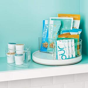 lot 4340 image: YouCopia Crazy Susan Kitchen Cabinet Turntable and Snack Organizer with Bins
