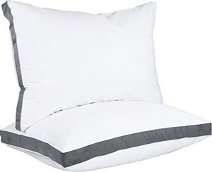 lot 4949 image: Utopia Bedding Gusseted Pillow (2-Pack) Premium Quality Bed Pillows - Side Back Sleepers - Dark Grey Gusset - King - 18 x 36 Inches