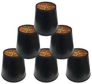 lot 4951 image: Royal Designs Round Clip On Organza Chandelier Lamp Shade, Brown,3 X 4.25 by 4.25, Set of 6