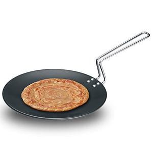 lot 4977 image: Futura Hard Anodised Concave Tava Griddle, 10-Inch, 4.88 with Steel Handle, 26 cm, Black