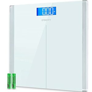 lot 4979 image: Etekcity Digital Body Weight Bathroom Scale with Step-On Technology, 400 Lb, Body Tape Measure Included, White