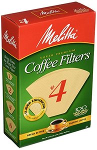 lot 4984 image: Melitta Super Premium Coffee Filters, Naturan Brown, No. 4, 100-Count Filters (Pack of 3)