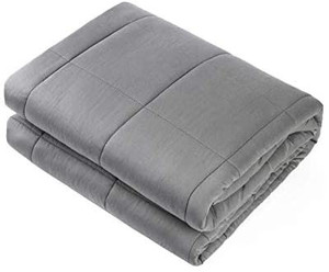lot 8976 image: Adult Weighted Blanket Queen Size 15lbs 60x80 Heavy Blanket with Premium Glass Beads, (Dark Grey) Waowoo