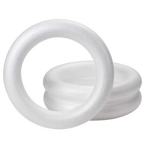lot 8986 image: Craft Foam Wreath - 3-Pack Polystyrene Foam Ring for DIY Arts and Crafts, Kids Art Class, Floral Projects, Christmas, Wedding and Home Decorations, 11.7 x 11.7 x 2 inches