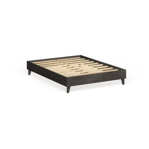 lot 8989 image: Kotter Home Solid Wood Mid-century Modern Platform Bed, Grey - King