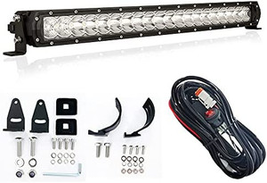 lot 9030 image: BANSIT LED Light Bar 22inch 160W Spot & Flood Combo Single Row Off Road Yellow Lens LED Fog Driving Light for Roof Bumper Light Bar Wiring Harness Kit for Trucks Boat SUV UTE