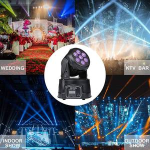 lot 4948 image: ZKYMZL Moving Head Light 7x12W LED RGBW (4 in 1) Color Lighting Effect 914 CH by DMX Control for DJ Show Bar Party Wedding Disco KTV and more