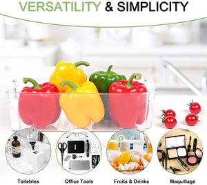 lot 8981 image: Refrigerator Organizer Bins - 9 Piece Plastic Refrigerator Storage Bins with Handle - Fridge Organizers and Storage Clear for Pantry, Kitchen, Freezer, Cabinet Organization