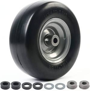 lot 9005 image: 11x4.00-5 Lawn Mower Tire on Wheel, Flat Free (Pair)