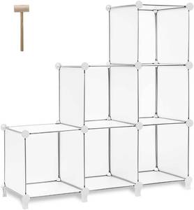 lot 9033 image: TomCare Cube Storage 6-Cube Closet Organizer Storage Shelves Cubes Organizer DIY Plastic Closet Cabinet Modular Book Shelf Organizing Storage Shelving for Bedroom Living Room Office, White