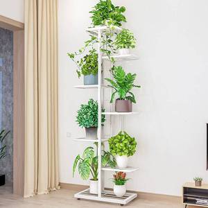 lot 9035 image: Living Room Multi-layer Storage Modern Simple Wrought Iron Balcony Decorative Fleshy Flower Pot Rack H918