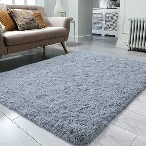 lot 8984 image: Soft Fluffy Area Rugs Plush Rug for Living Room Bedroom 8x9 Feet, Shag Furry Area Rug Carpet Non Shedding for Nursery Children Kids Girls Room Home Decorative, Light Grey