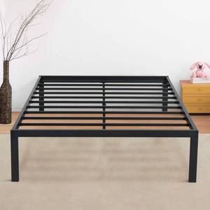 lot 8992 image: Olee Sleep 18 Inch New Dura Metal Steel Slat  Non-Slip Support S-3500 High Profile Platform Bed Frame - Full